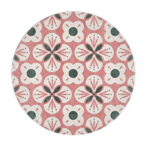 Retro Abstract Floral Seamless Pattern Cutting Board