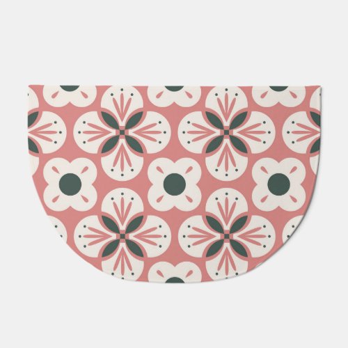 Retro Abstract Floral Seamless Pattern Doormat
