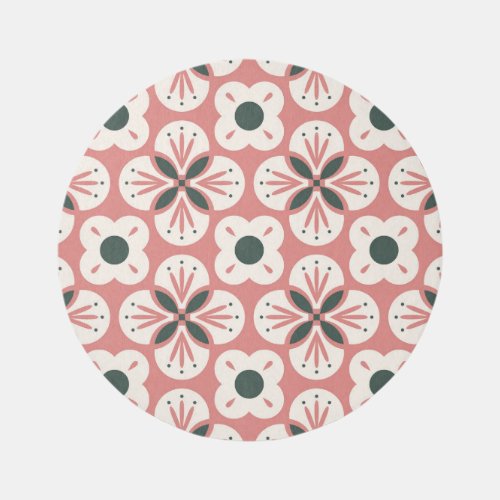 Retro Abstract Floral Seamless Pattern Rug