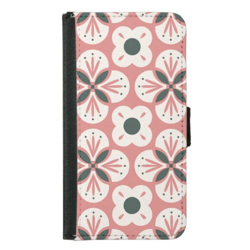 Retro Abstract Floral Seamless Pattern Samsung Galaxy S5 Wallet Case