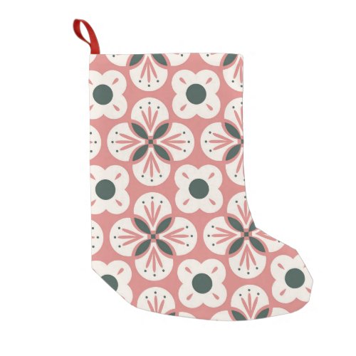 Retro Abstract Floral Seamless Pattern Small Christmas Stocking