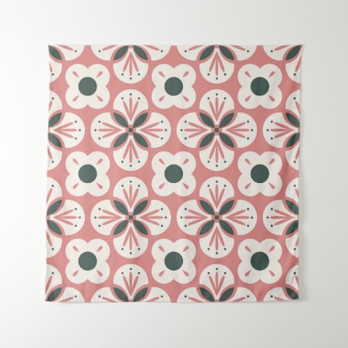 Retro Abstract Floral Seamless Pattern Tapestry