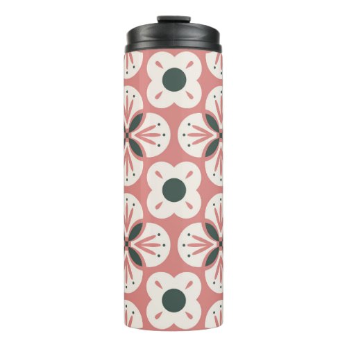 Retro Abstract Floral Seamless Pattern Thermal Tumbler