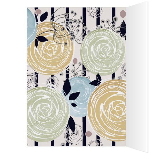 Retro, abstract flowers (Inside (Left))