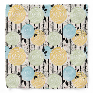 Retro, abstract flowers bandana