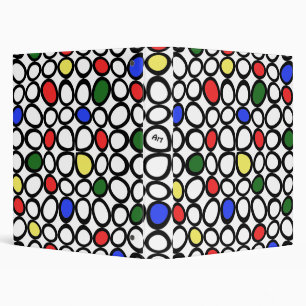 Retro Abstract Fun Art Notebook 3 Ring Binder