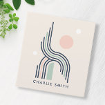 Retro abstract geometric art lines arches circles 3 ring binder<br><div class="desc">Binder featuring geometric shapes and lines in retro colors and your custom name or text.</div>