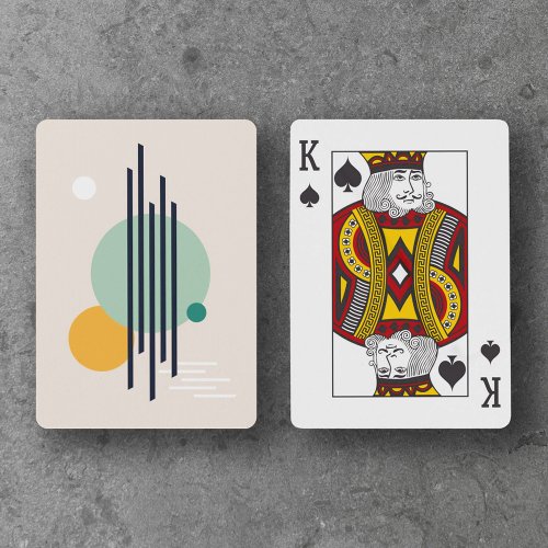 Retro abstract geometric art playing cards