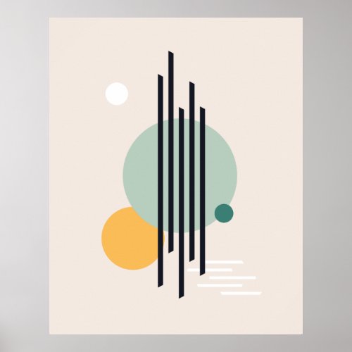 Retro abstract geometric art poster