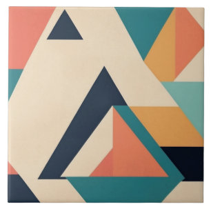 Retro Abstract Geometric Pattern Ceramic Tile
