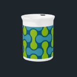 Retro Abstract Geometric Pattern in Blue and Green Beverage Pitcher<br><div class="desc">Bright and bold are the words that come to mind as you look upon this classic retro abstract geometric pattern with it's colourful jewel toned blue and green colour pallet that is oh so mid-century modern. This minimalist geometric pattern translates perfectly to both fashion and home decor items. The perfect...</div>