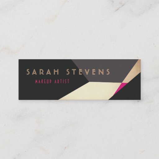 Customizable Retro Abstract Gold Makeup Artist Modern Edgey Business Cards