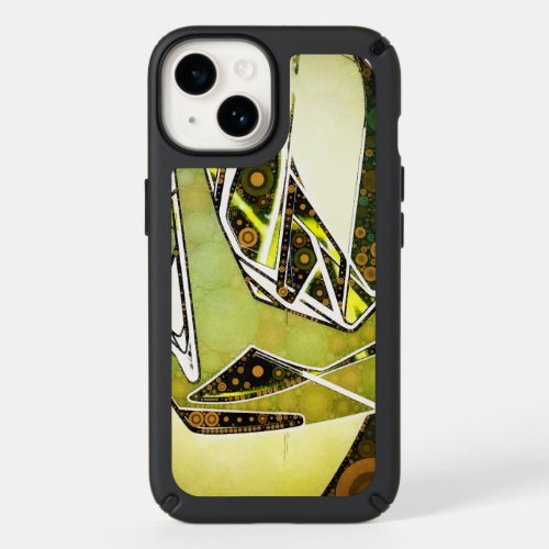 Retro Abstract Graffiti Geometric Urban Hand Speck iPhone 14 Case