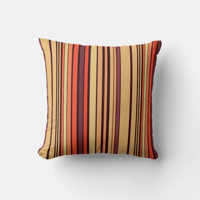Retro abstract graphic design background stripes throw pillow (Front)