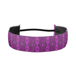 Retro Abstract Hot Pink and Magenta Pattern Athletic Headband