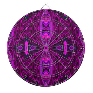 Retro Abstract Hot Pink and Magenta Pattern Dart Board