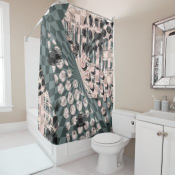 Retro Abstract Illusion   Shower Curtain by theunusual at Zazzle