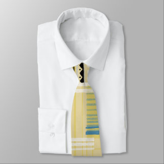 Retro Abstract in Yellow With Geo Neck Tie