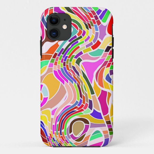 Retro Abstract Line Art | Colorful Case-Mate iPhone Case (Back)