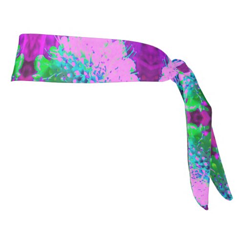 Retro Abstract Magenta and Lime Green Flower Tie Headband