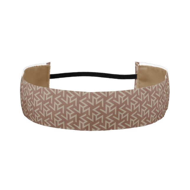 Retro Abstract Mid-Century Modern Pattern in Brown Athletic Headband (Front)