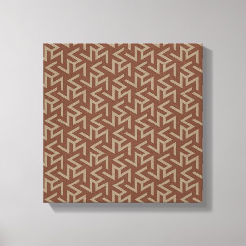 Retro Abstract Mid_Century Modern Pattern in Brown Canvas Print