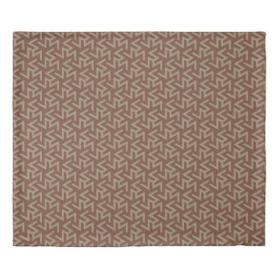 Retro Abstract Mid-Century Modern Pattern in Brown Duvet Cover