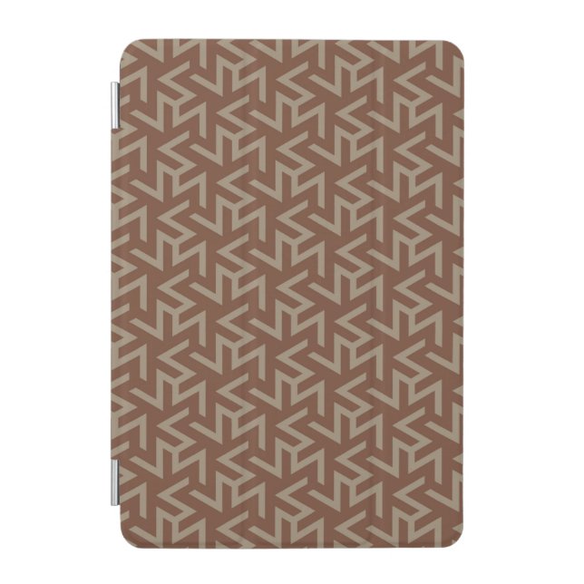 Retro Abstract Mid-Century Modern Pattern in Brown iPad Mini Cover (Front)