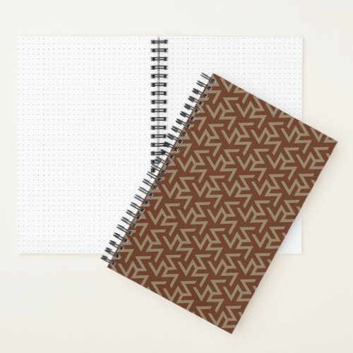 Retro Abstract Mid_Century Modern Pattern in Brown Notebook