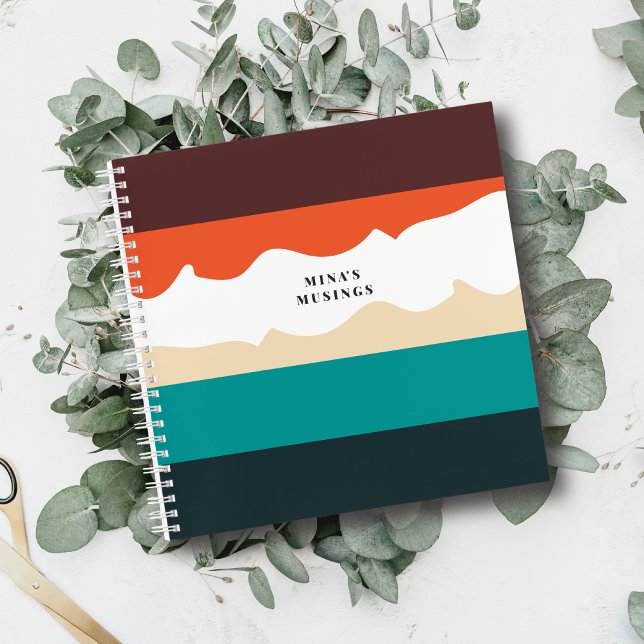 Retro Abstract Minimal Script Colour-Blocked Notebook (Creator Uploaded)