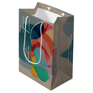 Retro abstract minimalist art medium gift bag