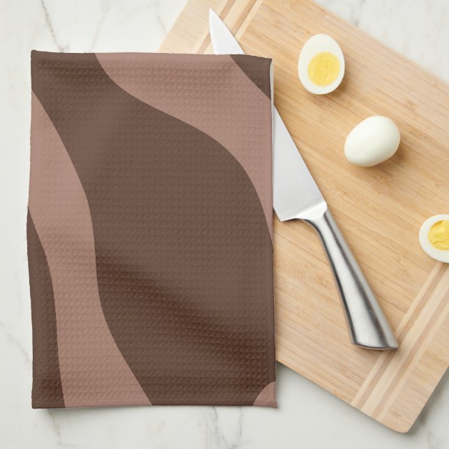 Retro Abstract Mocha Mousse 03 Kitchen Towel (Quarter Fold)