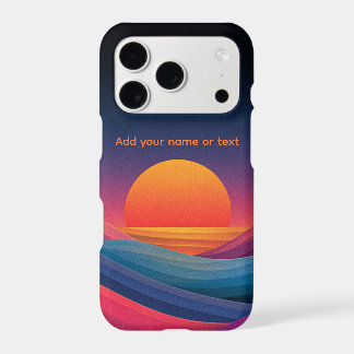 Retro Abstract Mountain Sunset Custom Name iPhone 17 Pro Case