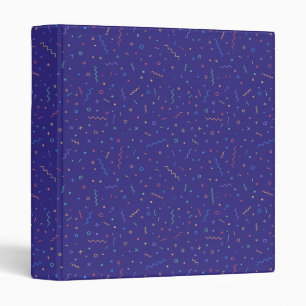 Retro Abstract Neon Pattern 3 Ring Binder