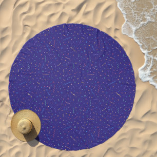 Retro Abstract Neon Pattern Beach Towel