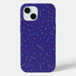 Retro Abstract Neon Pattern iPhone 15 Case
