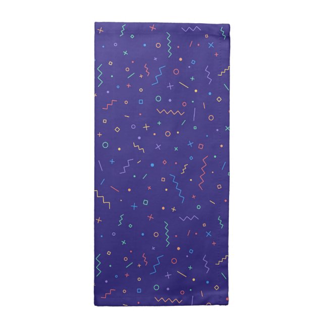 Retro Abstract Neon Pattern Cloth Napkin (Half Fold)