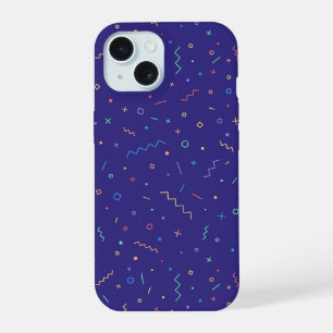 Retro Abstract Neon Pattern iPhone 15 Case