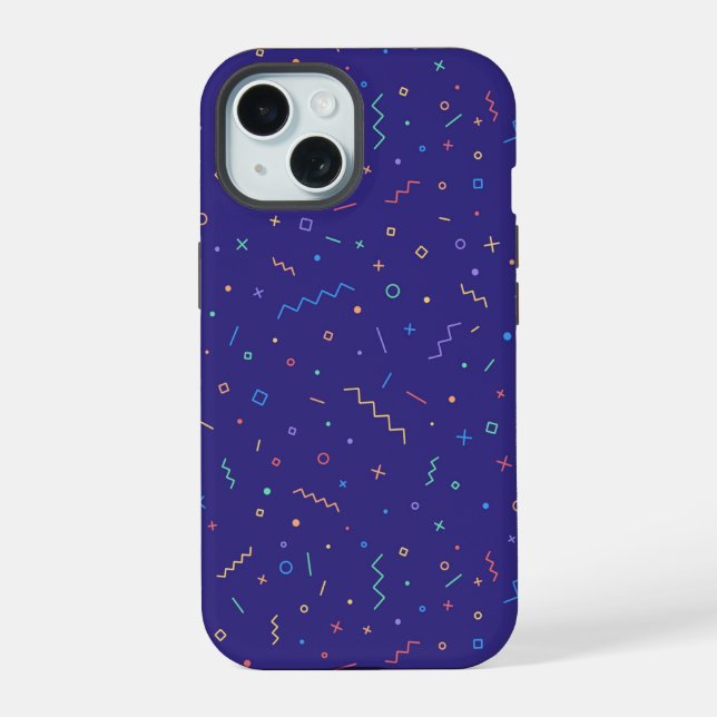 Retro Abstract Neon Pattern Iphone Case (Back)