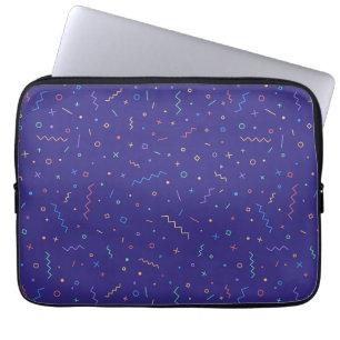 Retro Abstract Neon Pattern Laptop Sleeve