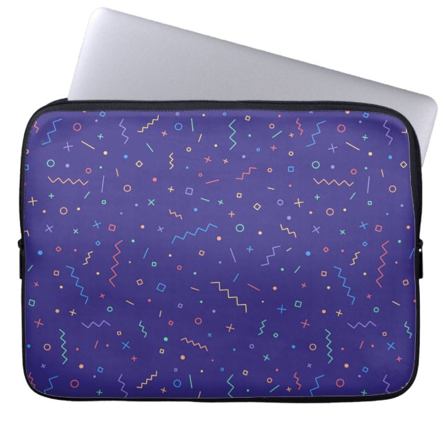 Retro Abstract Neon Pattern Laptop Sleeve (Front)