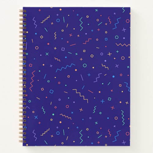 Retro Abstract Neon Pattern Notebook