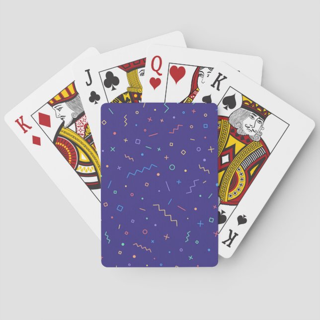 Retro Abstract Neon Pattern Poker Cards (Back)