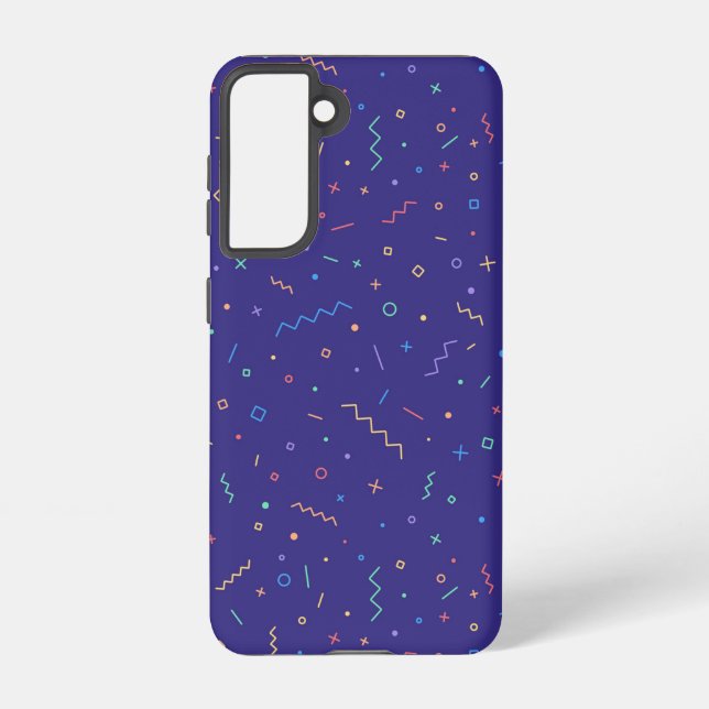 Retro Abstract Neon Pattern Samsung Galaxy Case (Back)