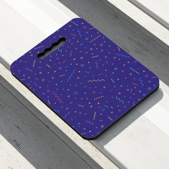 Retro Abstract Neon Pattern Seat Cushion (In Situ)