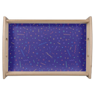 Retro Abstract Neon Pattern Serving Tray