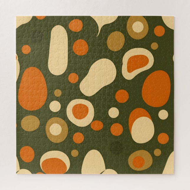 Retro Abstract Organic Shapes Pattern Jigsaw Puzzle (Vertical)