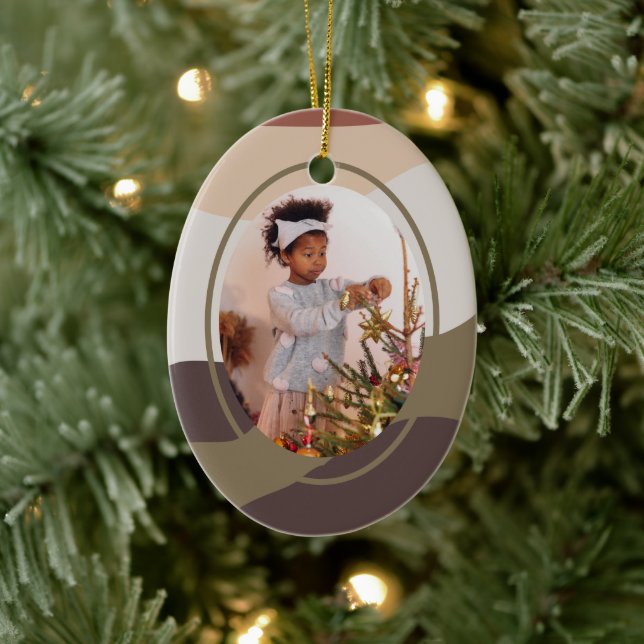 Retro Abstract Photo Christmas Ceramic Ornament (Tree)
