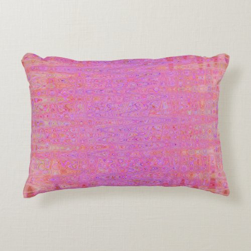 Retro Abstract Pink and Orange Squiggly Lines Accent Pillow