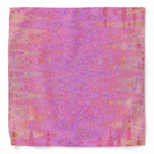 Retro Abstract Pink and Orange Squiggly Lines Bandana